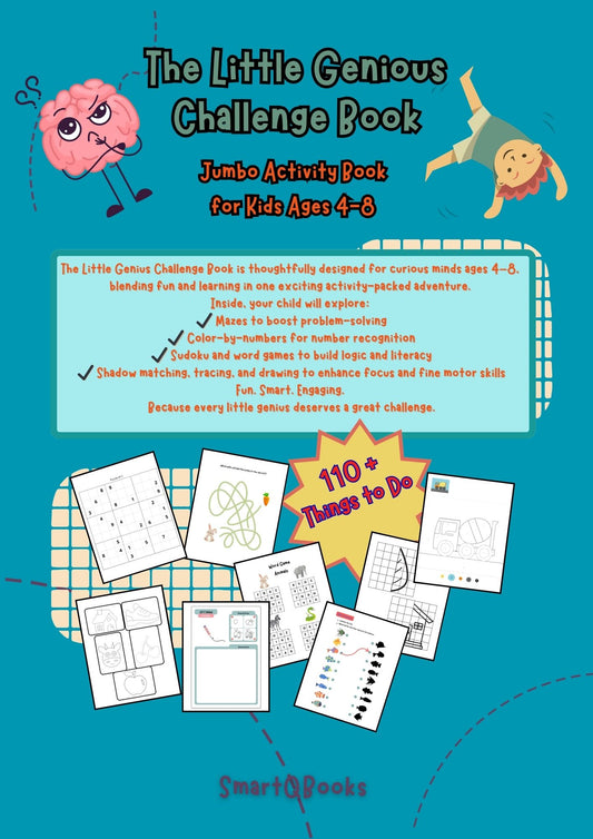 The Little Genious Challenge Book: Jumbo Activity Book for Kids Ages 4-8