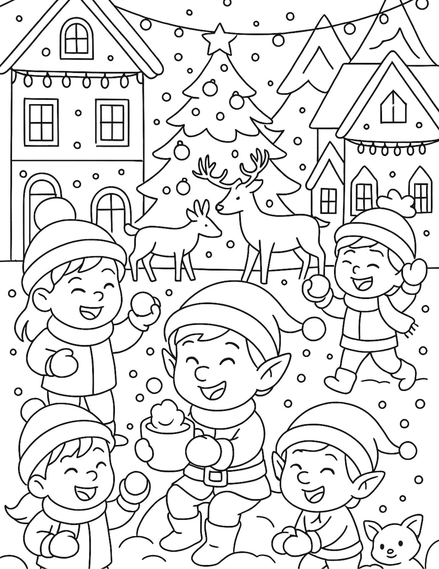Free Cozy Christmas Coloring Pages - Just add to your cart and checkout—it's $0!