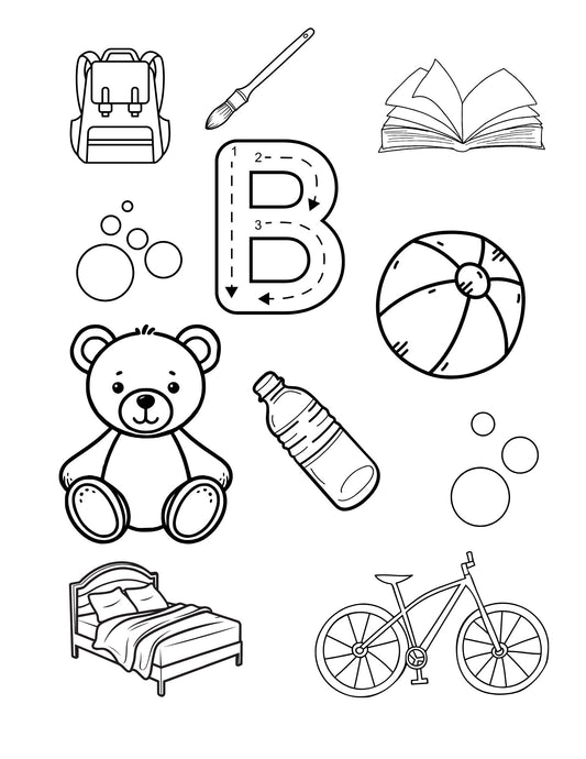 Alphabet Coloring Book - Printable A-Z Coloring Fun for Kids 4-8