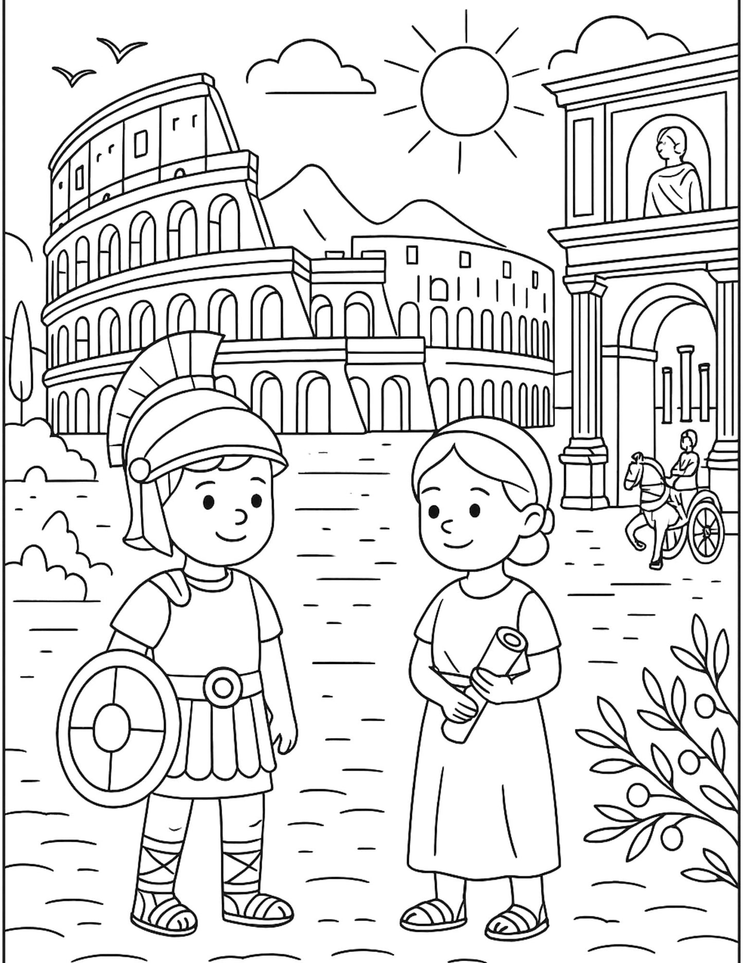 Historical Eras - Time Travel Kids Coloring Book