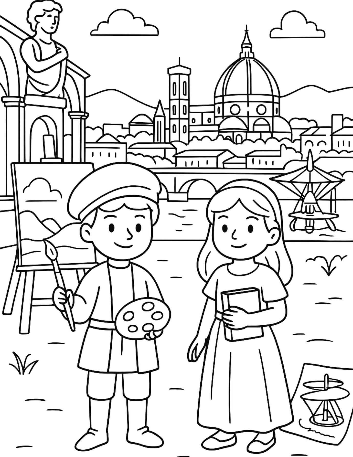 Historical Eras - Time Travel Kids Coloring Book