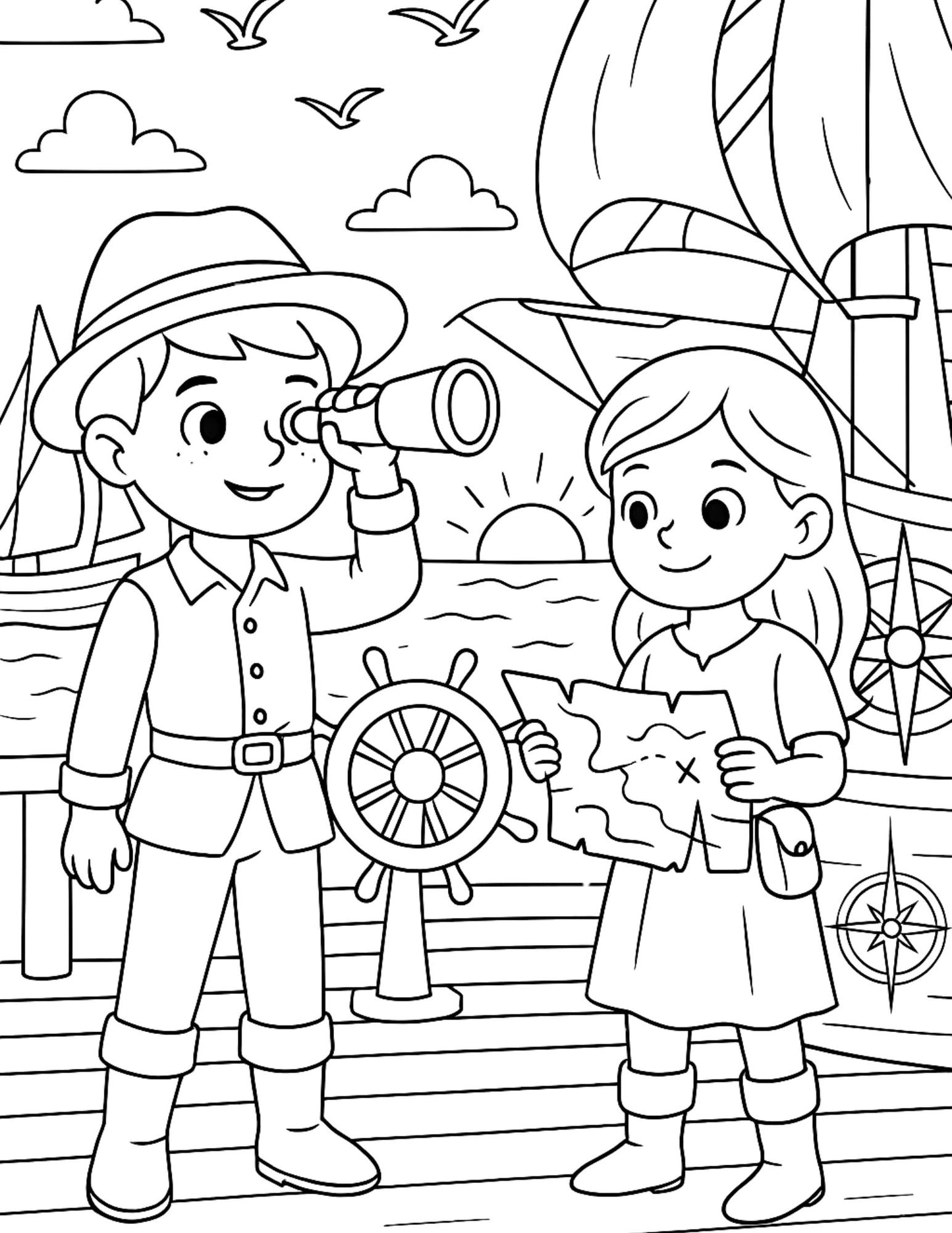Historical Eras - Time Travel Kids Coloring Book