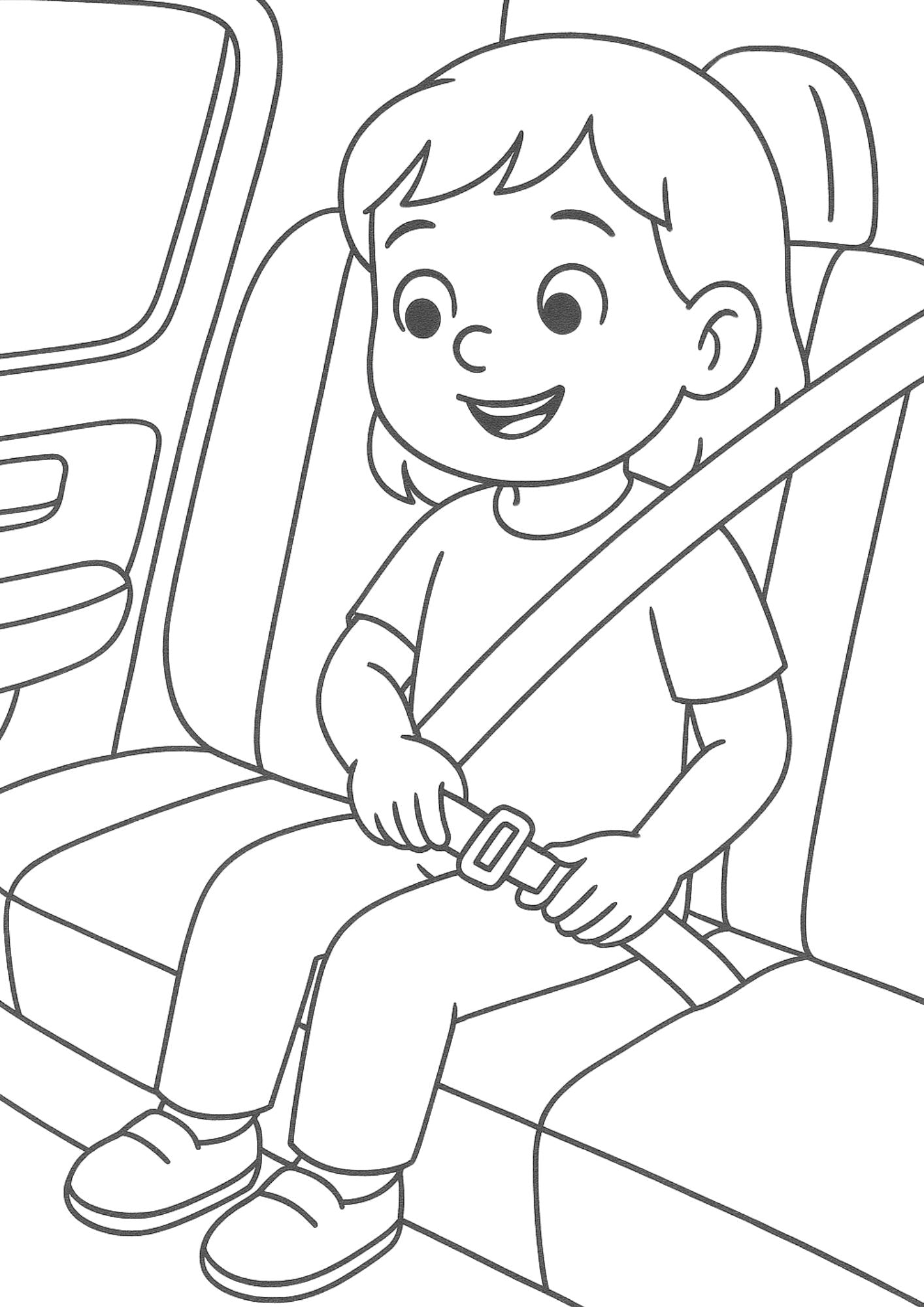 Road Safety Adventure - Coloring Pages