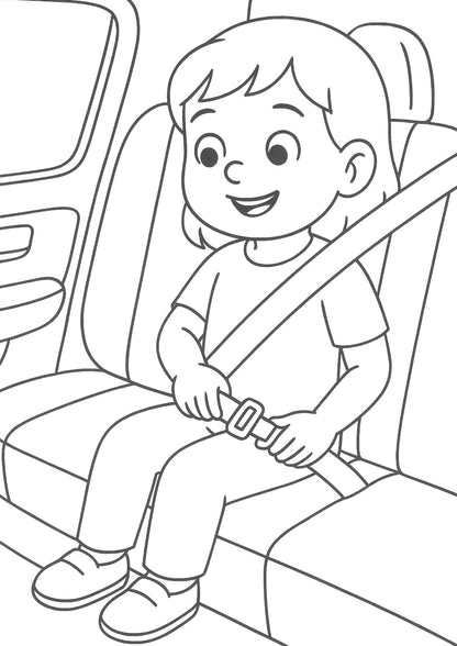 Road Safety Adventure - Coloring Pages