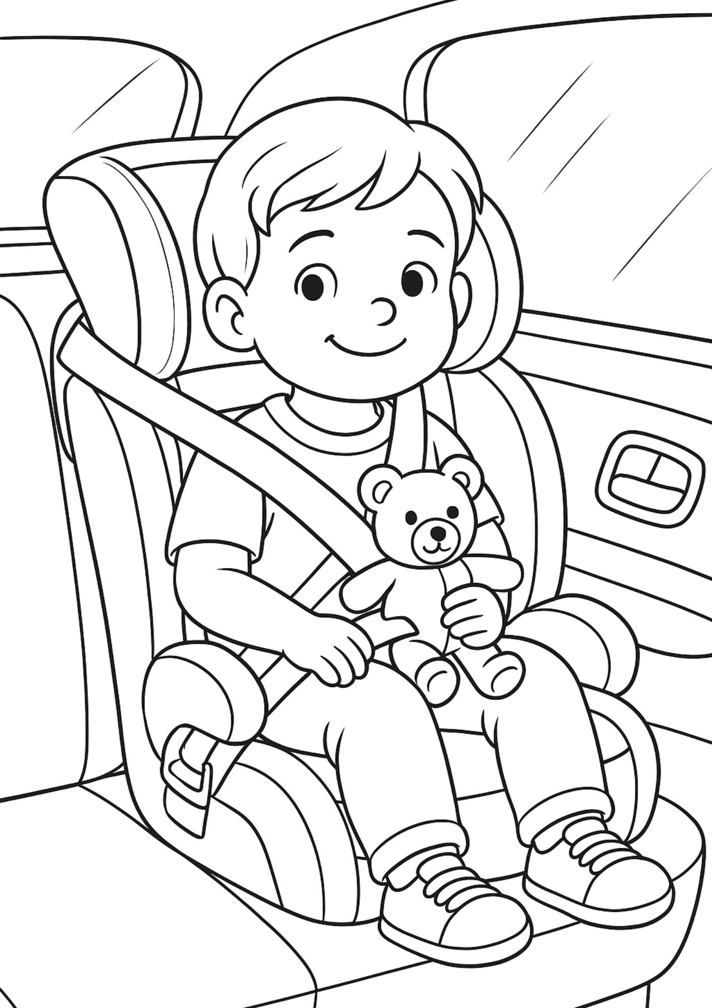 Road Safety Adventure - Coloring Pages