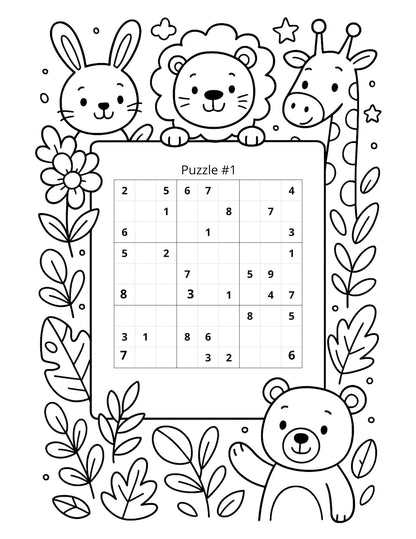 Color & Logic Fun - Printable Sudoku and Coloring Pages for Kids