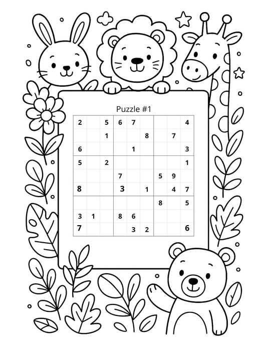 Color & Logic Fun - Printable Sudoku and Coloring Pages for Kids