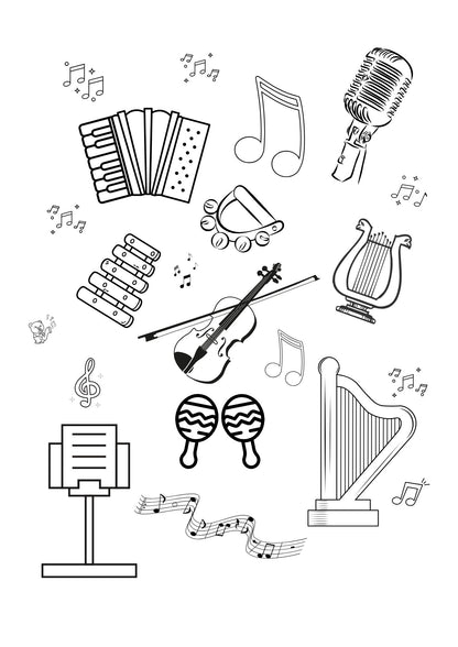 Musicland Adventures - Printable Coloring Pages for Little Musicians