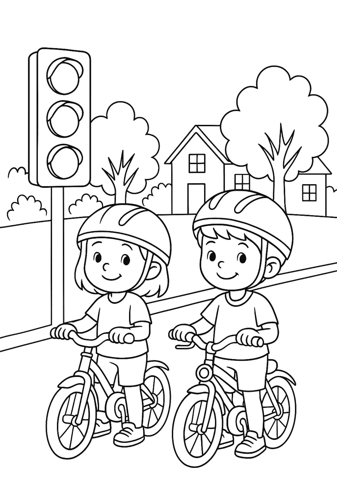 Road Safety Adventure - Coloring Pages