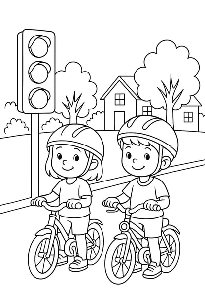 Road Safety Adventure - Coloring Pages