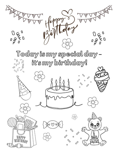 Today Is My Birthday - Printable Affirmation Coloring Pages 🎉