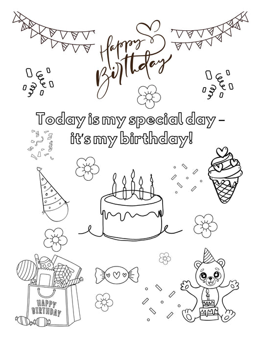 Today Is My Birthday - Printable Affirmation Coloring Pages 🎉