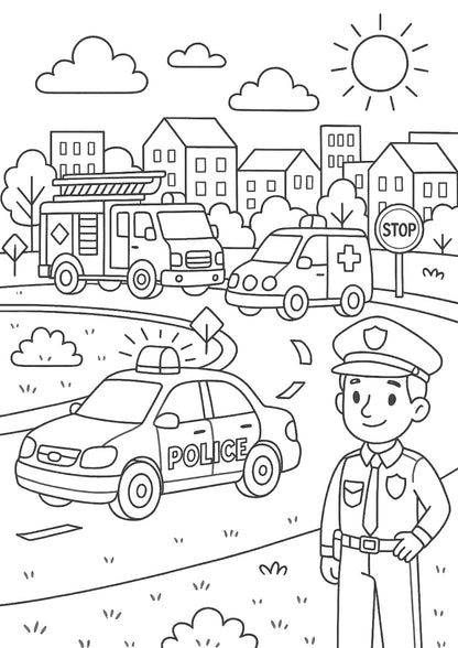 Road Safety Adventure - Coloring Pages