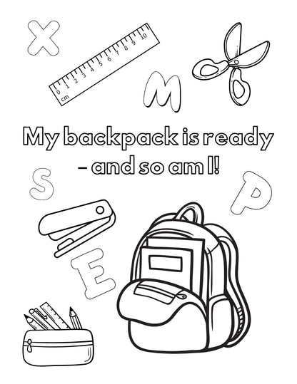 Color Me Ready - My School Day Begins - Printable Coloring Pages