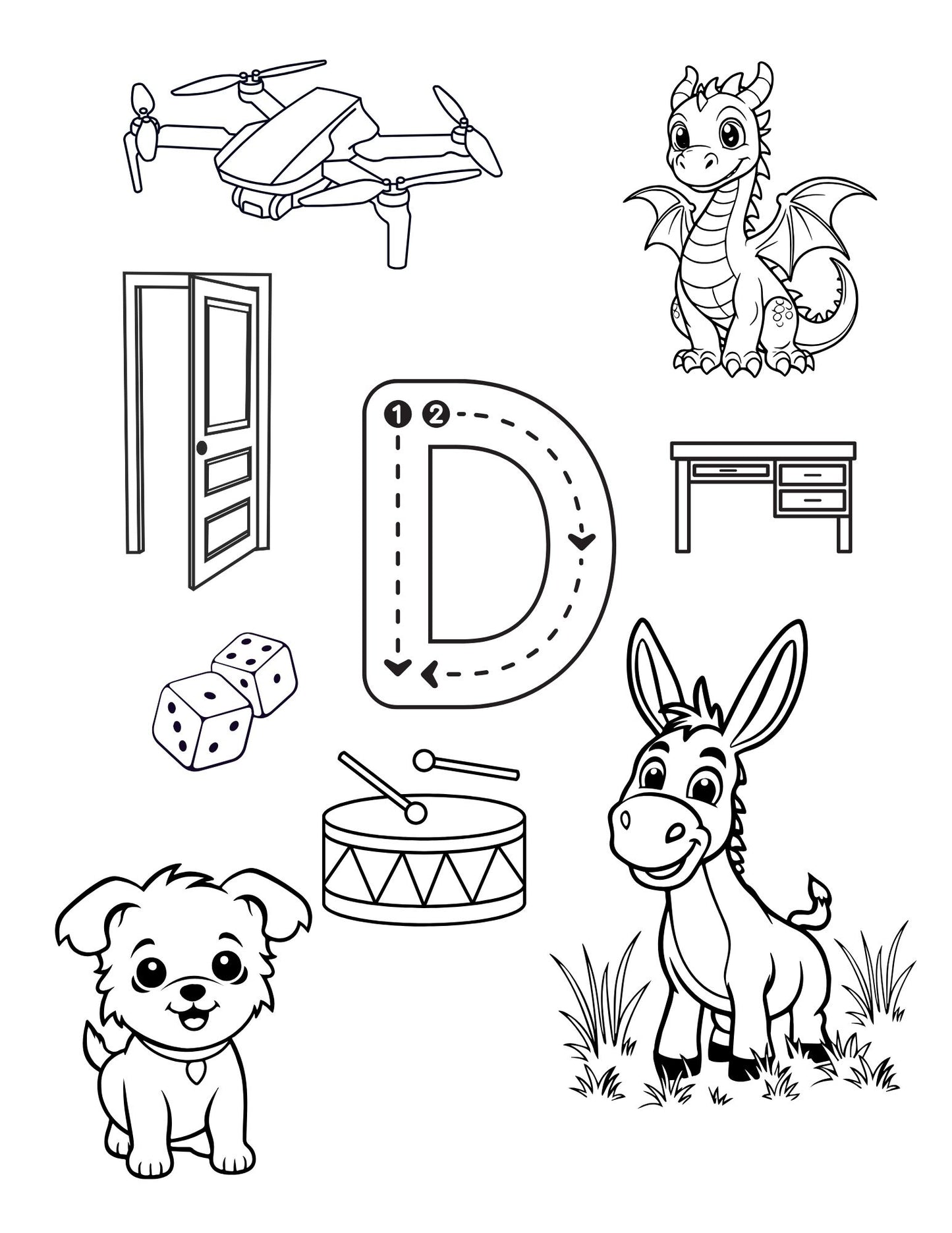 Alphabet Coloring Book - Printable A–Z Coloring Fun for Kids Ages 4-8