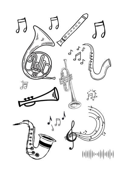 Musicland Adventures - Printable Coloring Pages for Little Musicians