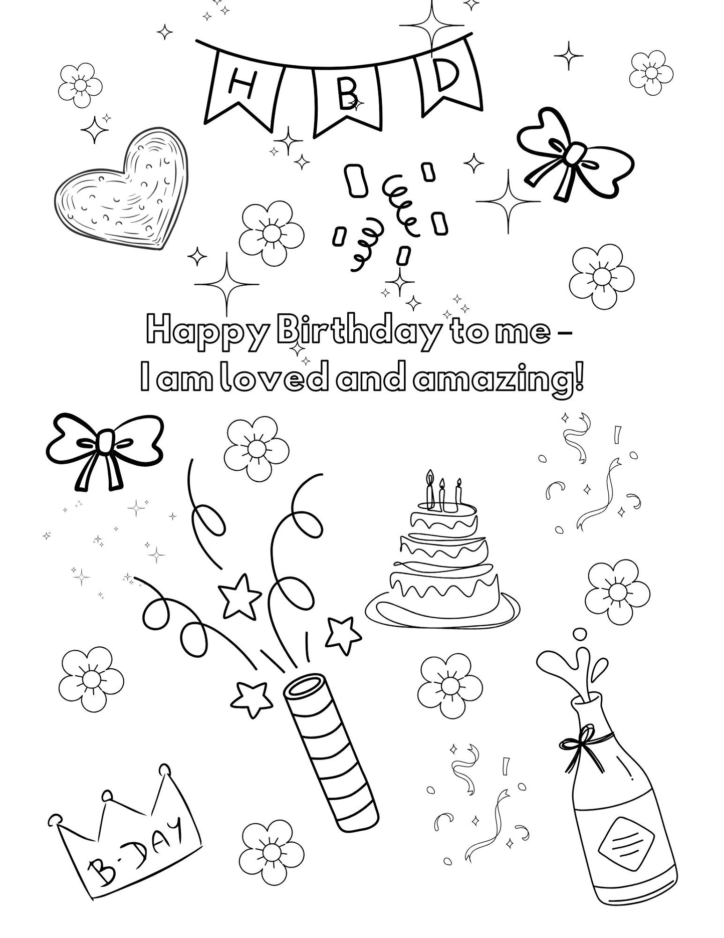 Today Is My Birthday - Printable Affirmation Coloring Pages 🎉