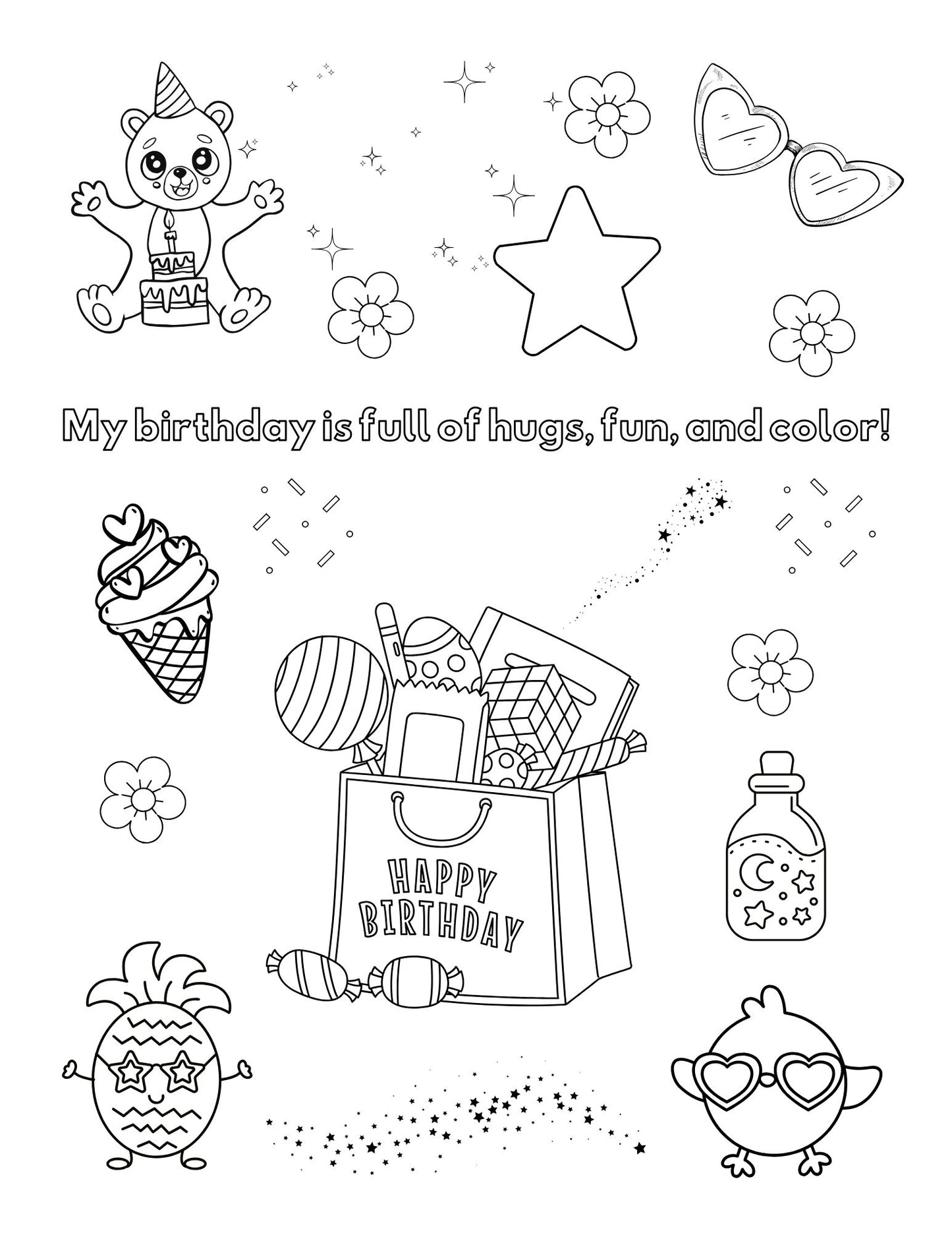 Today Is My Birthday - Printable Affirmation Coloring Pages 🎉
