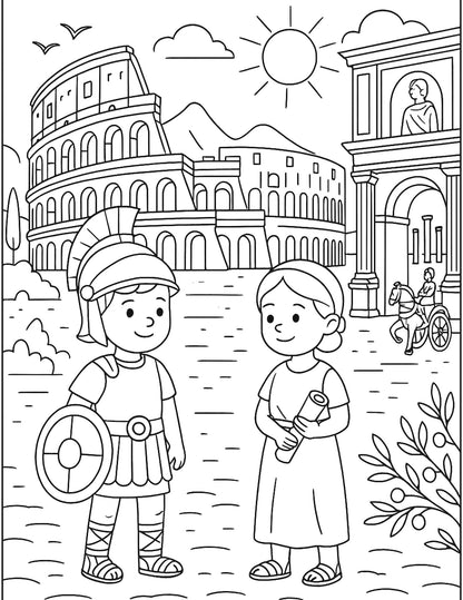 Historical Eras - Time Travel Kids Coloring Book