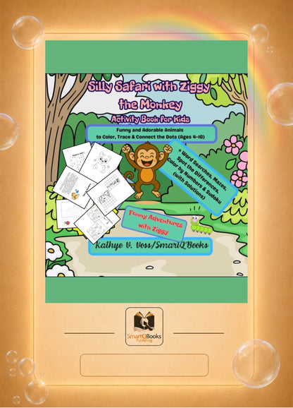 Silly Safari with Ziggy the Monkey  Printable Kids Activity Book